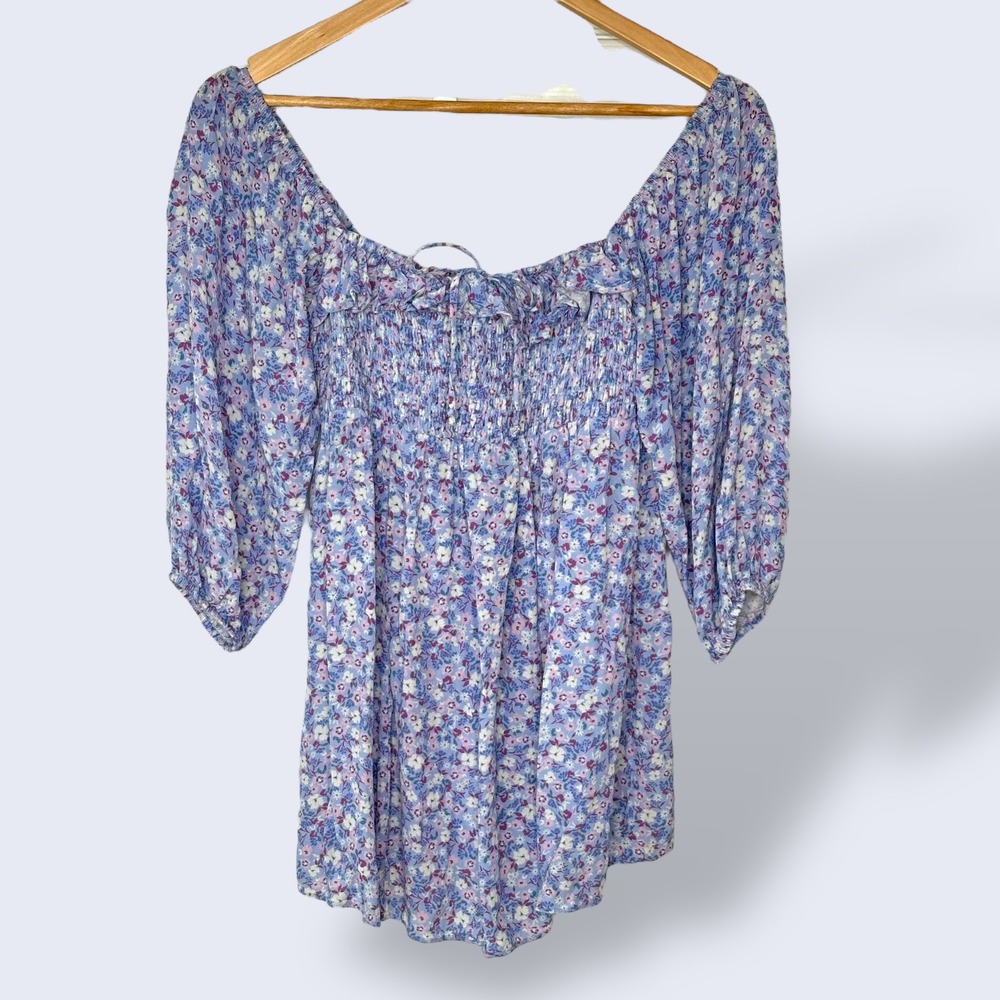 Floral Blue Women's Top